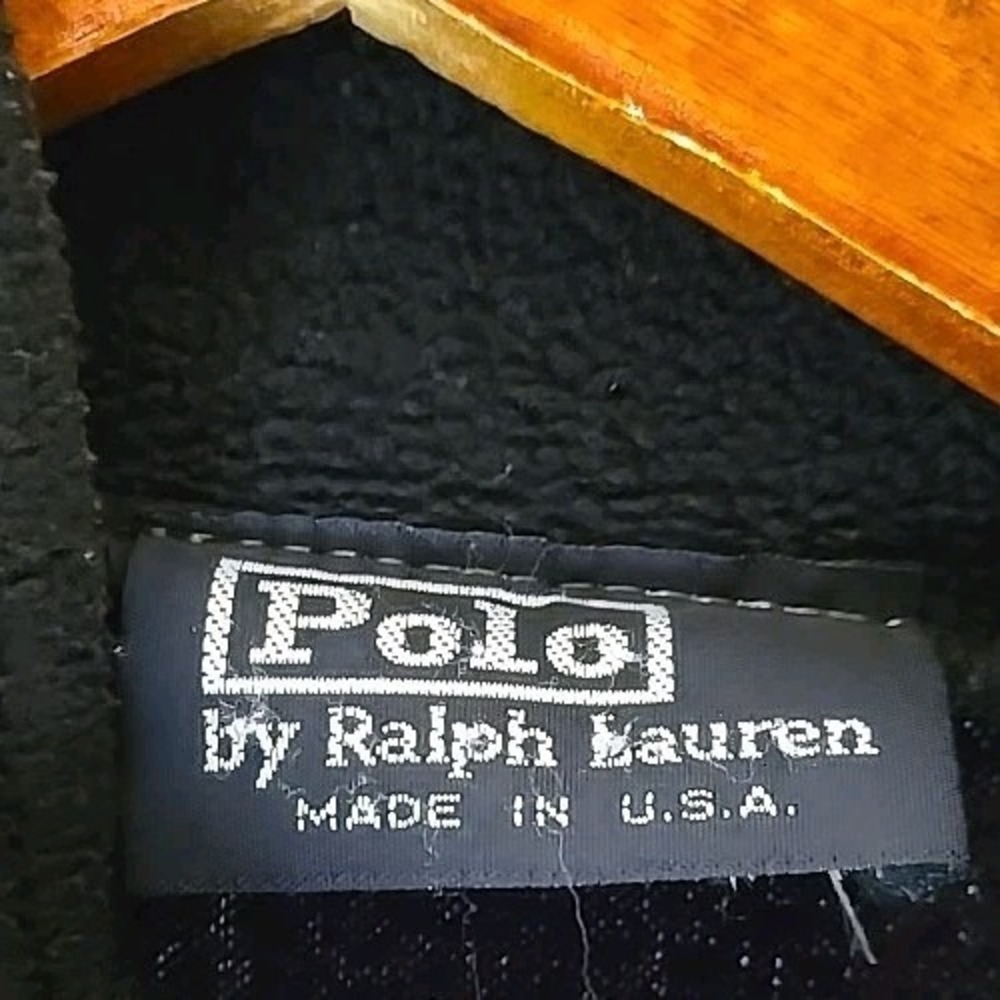 Vtg Polo Sport Ralph Lauren Sweatshirt Men's 2XL Black Fleece 1/4 Zip 90s USA - Picture 5 of 16